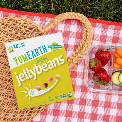 YumEarth Organic Jelly Beans – USDA Organic Vegan Candy for Office Desk Drawers, Gym Bags, and Road Trip Snacking
