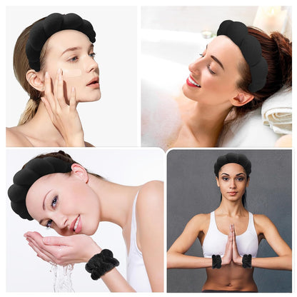 Zkptops Bubble Hairband – Cute Stocking Stuffer for Her, Plush Puffy Headband Set for Self-Care Lovers