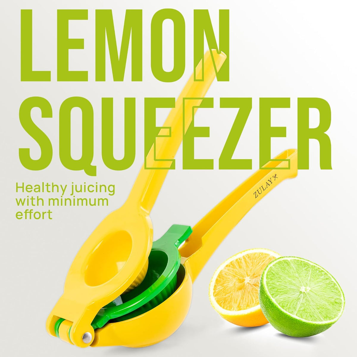 Zulay Kitchen Handheld Lemon Press – Designer-Inspired Citrus Tool, Bright Pop of Color for Open Shelving and Islands